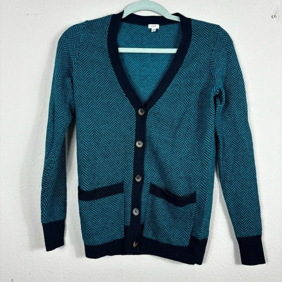 J. Crew Sweater Cardigan Button Down Wool blend Long Sleeve V-neck Sz S - Picture 1 of 8